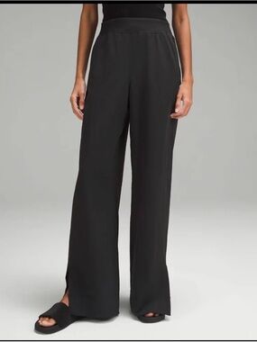 Lululemon Stretch Woven Wide-Leg High-Rise Black Pants Size Medium